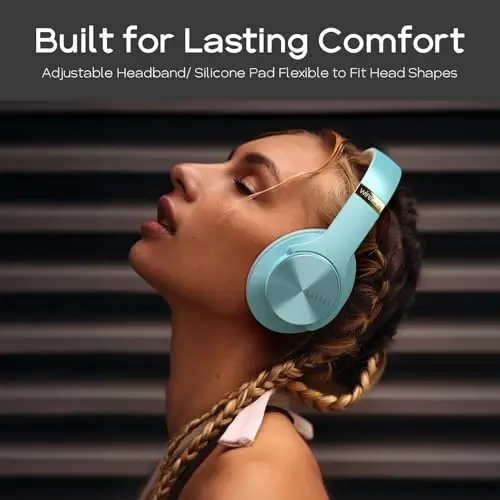 DOQAUS Bluetooth Headphones Over Ear, 90H Playtime, 3 EQ Modes, HiFi Audio, ENC Mic, Reinforced Durable Frame & Soft Earpads for Extended Wear, Phone, PC, Travel - 2
