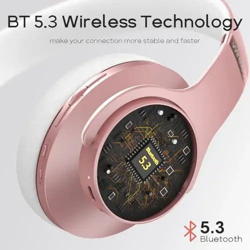 DOQAUS Bluetooth Headphones Over Ear, 90H Playtime Wireless, 3 EQ Modes, HiFi Audio & Deep Bass, ENC Noise Isolating Mic, Soft Earpads for Phone/PC - 5