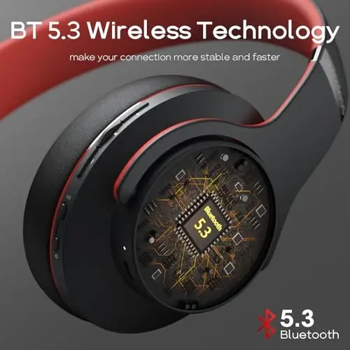 DOQAUS Bluetooth Headphones Over Ear, 90H Playtime Wireless, 3 EQ Modes, HiFi Audio & Deep Bass, ENC Noise Isolating Mic, Soft Earpads for Phone/PC - 2