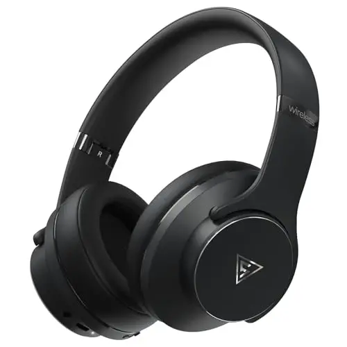 DOQAUS Bluetooth Headphones Quloq ustidagi simsiz eshitish vositasi, 90 soatlik o'yin va mikrofonli 3EQ rejimi, HiFi stereo ovoz, chuqur bass, xotira ko'pikli quloqchinlar, telefon kompyuter sayohat uy ofisi uchun - 1