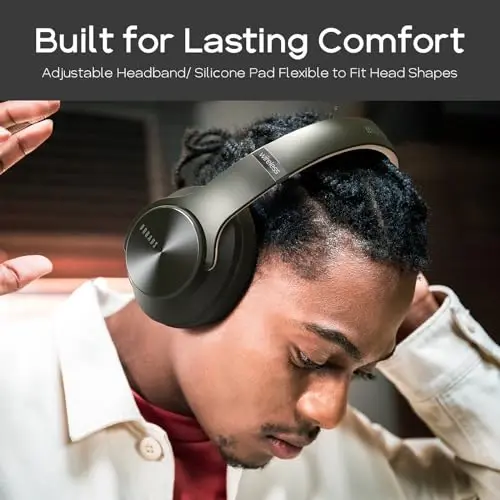 DOQAUS Bluetooth Headphones Over Ear, 90H Playtime Wireless, 3 EQ Modes, HiFi Audio & Deep Bass, ENC Noise Isolating Mic, Soft Earpads for Phone/PC - 5