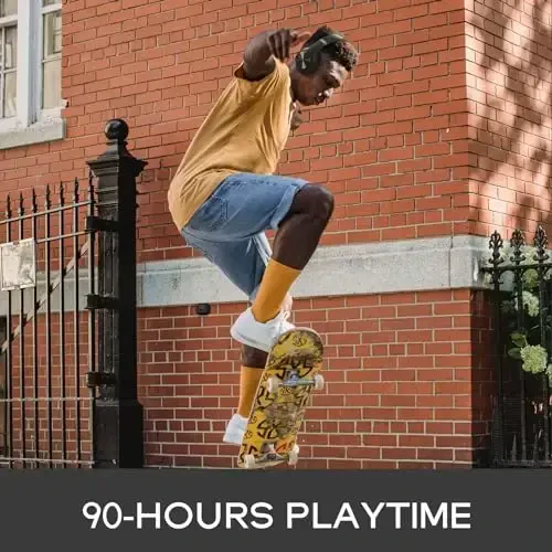 DOQAUS Bluetooth Headphones Over Ear, 90H Playtime, 3 EQ Modes, HiFi Audio, ENC Mic, Reinforced Durable Frame & Soft Earpads for Extended Wear, Phone, PC, Travel - 2