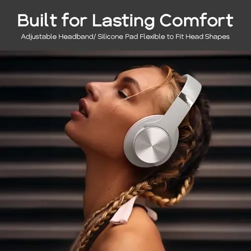 DOQAUS Bluetooth Headphones Over Ear, 90H Playtime Wireless, 3 EQ Modes, HiFi Audio & Deep Bass, ENC Noise Isolating Mic, Soft Earpads for Phone/PC - 4