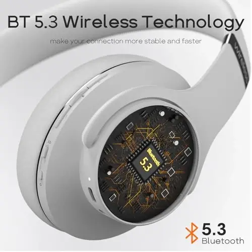 DOQAUS Bluetooth Headphones Over Ear, 90H Playtime Wireless, 3 EQ Modes, HiFi Audio & Deep Bass, ENC Noise Isolating Mic, Soft Earpads for Phone/PC - 5