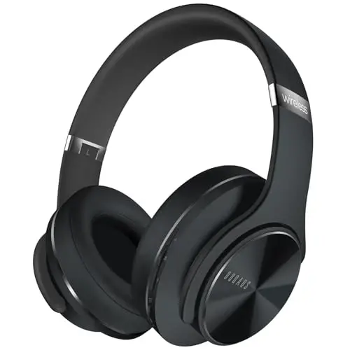 DOQAUS Bluetooth Headphones Over Ear, 90H Playtime Wireless Headphones with App Control, 9 EQ, Deep Bass, HiFi Stereo Sound, Headset for Travel Commute Gym and Study, Foldable Memory Foam - 3