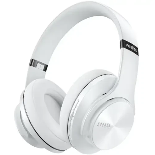 DOQAUS Bluetooth Headphones Over Ear, 90H Playtime Wireless, 3 EQ Modes, HiFi Audio & Deep Bass, ENC Noise Isolating Mic, Soft Earpads for Phone/PC - 1
