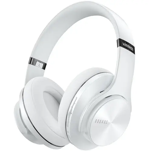 DOQAUS Bluetooth Headphones Over Ear, 90H Playtime Wireless, 3 EQ Modes, HiFi Audio & Deep Bass, ENC Noise Isolating Mic, Soft Earpads for Phone/PC 