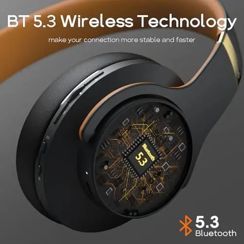 DOQAUS Bluetooth Headphones Over Ear, 90H Playtime, 3 EQ Modes, HiFi Audio, ENC Mic, Reinforced Durable Frame & Soft Earpads for Extended Wear, Phone, PC, Travel - 4