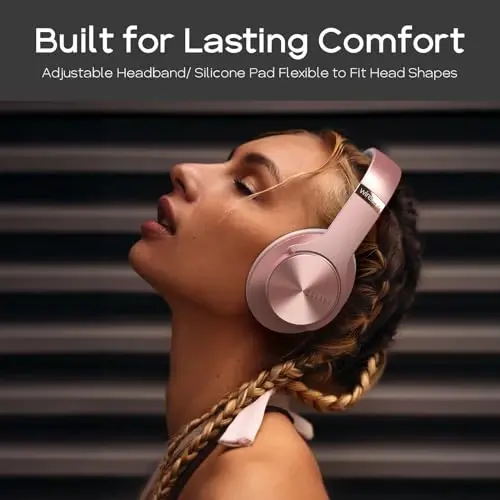 DOQAUS Bluetooth Headphones Over Ear, 90H Playtime, 3 EQ Modes, HiFi Audio, ENC Mic, Reinforced Durable Frame & Soft Earpads for Extended Wear, Phone, PC, Travel - 4