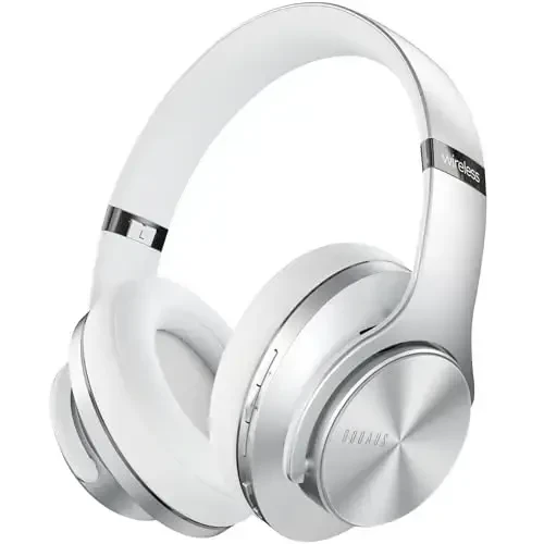 DOQAUS Bluetooth Headphones Over Ear, 90H Playtime Wireless, 3 EQ Modes, HiFi Audio & Deep Bass, ENC Noise Isolating Mic, Soft Earpads for Phone/PC - DOQAUS
