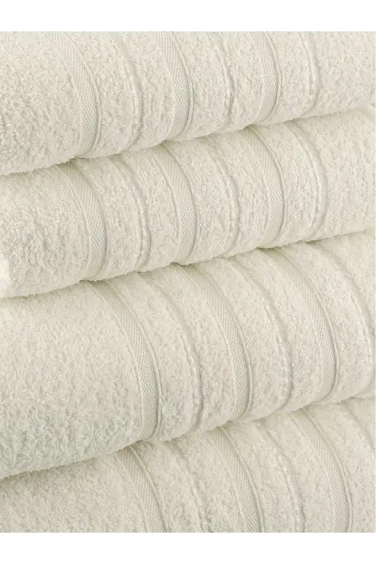 Dora 4-Piece Bath Towel Set - 50x90 70x140cm X2 / 50x90cm X2 Cm-CREAM - 5