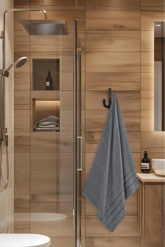 Dora 4'lü Banyo Havlusu Seti 50x90 70X140cm x2 / 50x90cm x2 Cm-GRİ - 5