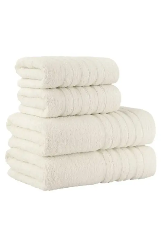 Dora 4'lü Banyo Havlusu Seti - 50x90 70X140cm x2 / 50x90cm x2 Cm-KREM - 4
