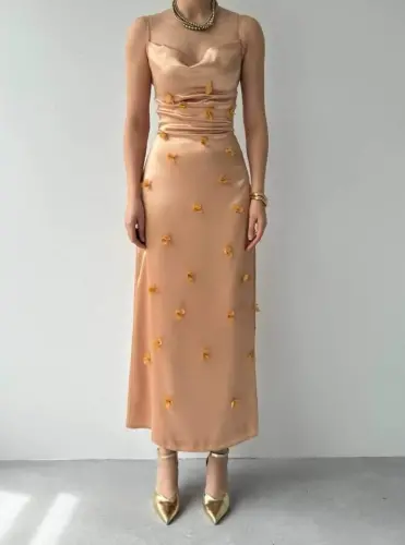 Dora Floral Detail Dress - BÜYÜKBEDENIZ (1)