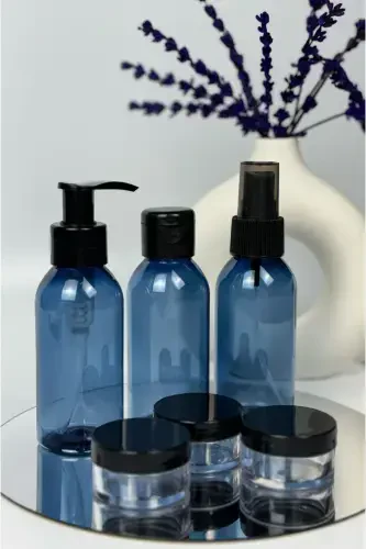 Дорожная косметичка и синяя бутылка 100 мл дорожный набор 6 шт - HOMENCE (1)