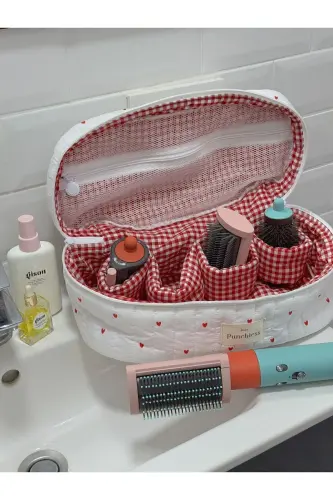 Дорожная сумка с красным сердцем, совместимая с Airwrap - 4
