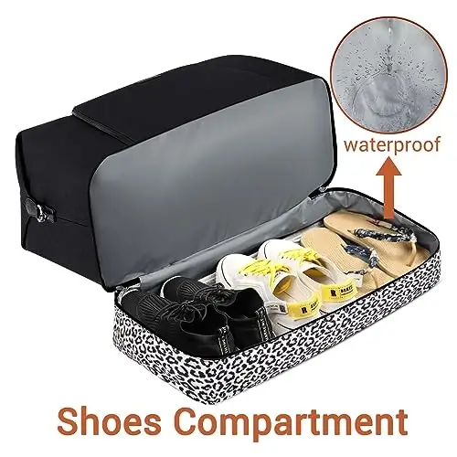 Дорожная сумка Weekender для женщин, ночная сумка с отделением для обуви, большая дорожная сумка-тоут с рукавом для тележки 21