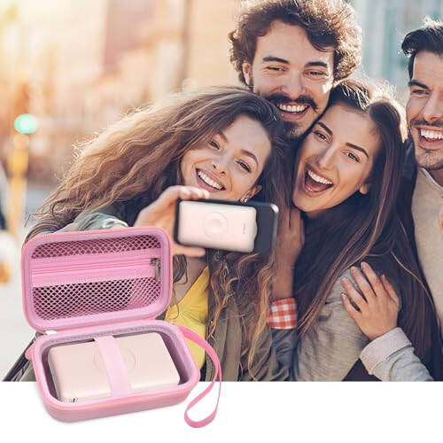 Дорожный чехол, совместимый с iWALK MAG-X магнитным беспроводным Power Bank 10000 мАч, держатель для хранения портативного зарядного устройства с быстрой зарядкой Magsafe, сумка для переноски аккумулятора iPhone (только коробка) (розовый) - 6