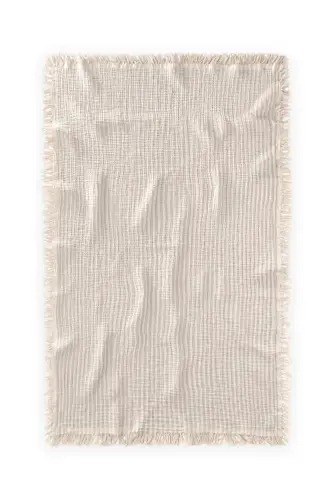Dört Kat Müslin Püsküllü Battaniye 80X120 Cm Vizon Çizgili - VİZON ÇİZGİLİ - CIGIT (1)
