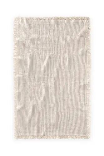 Dört Kat Müslin Püsküllü Battaniye 80X120 Cm Vizon Çizgili - VİZON ÇİZGİLİ - CIGIT (1)