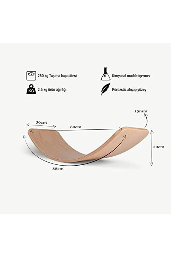 Доска баланса Balance Board из натурального дерева Игрушка для детей - 2