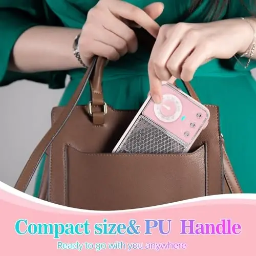 Dosmix Kawaii xona dekorasi, Retro Bluetooth karnay, Simsiz Bluetooth karnaylar, Oshxona stol yotoqxona ofis partiyasi tashqi vintage aksessuarlari uchun pushti yoqimli eski moda uslubi (Tender pushti) - 6