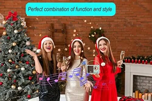 Dosmix Ретро Bluetooth-динамик, Винтажный декор, Маленький беспроводной Bluetooth-динамик, Милый стиль в старинном стиле для кухни, стола, спальни, офиса, вечеринки, улицы, Kawaii для устройств Android/iOS (синий) - 2