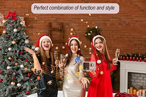 Dosmix Retro Bluetooth Speaker, Vintage Decor, Small Wireless Bluetooth Speaker, Cute Old Fashion Style for Kitchen Desk Bedroom Office Outdoor,Birthday Gifts Ideas for Women Teenage - 5