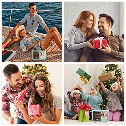 Dosmix Retro Bluetooth Speaker, Vintage Decor, Small Wireless Bluetooth Speaker, Cute Old Fashion Style for Kitchen Desk Bedroom Office Party Outdoor,Birthday Gifts for Women Teenage - 4