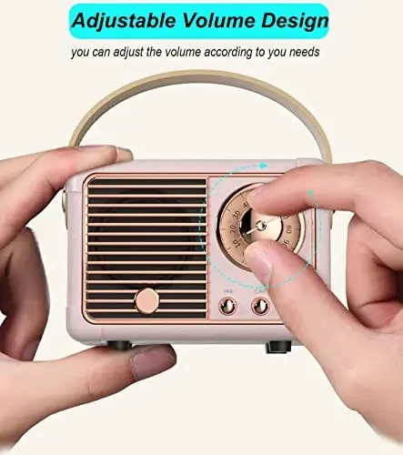 Dosmix Retro Bluetooth karnay, Vintage dekor, Kichkina simsiz Bluetooth karnay, Oshxona stol usti yotoq xonasi ofis tashqarisida uchun yoqimli eski uslub, Ayollar o'smirlar uchun tug'ilgan kun sovg'alari g'oyalari - DOSMIX (1)