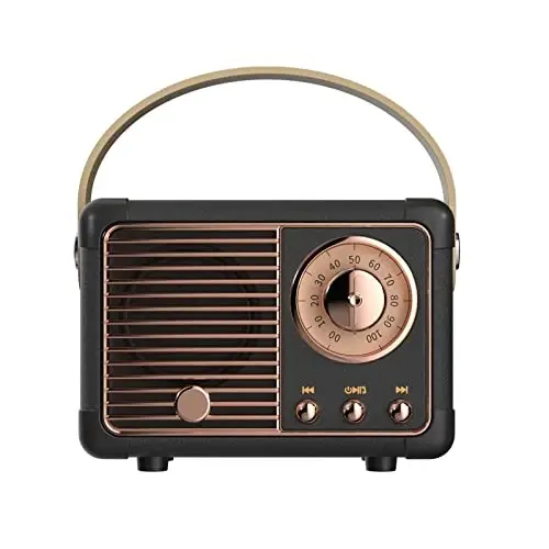 Dosmix Retro Bluetooth karnay, Vintage dekor, kichkina simsiz Bluetooth karnay, oshxona stoli yotoq xonasi ofisi ochiq havoda ayollar erkaklar o'smirlar uchun tug'ilgan kun sovg'alari uchun yoqimli eski uslub 