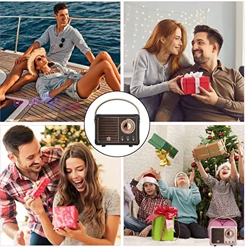 Dosmix Retro Bluetooth karnay, Vintage dekor, kichkina simsiz Bluetooth karnay, oshxona stoli yotoq xonasi ofisi ochiq havoda ayollar erkaklar o'smirlar uchun tug'ilgan kun sovg'alari uchun yoqimli eski uslub - DOSMIX (1)