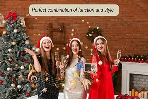 Dosmix Retro Bluetooth karnay, Vintage dekor, Portativ simsiz Bluetooth karnay, iPhone Android uchun oshxona stoli yotoq xonasi ofis ochiq havoda aksessuarlari uchun yoqimli eski moda uslubi (sariq) - 5