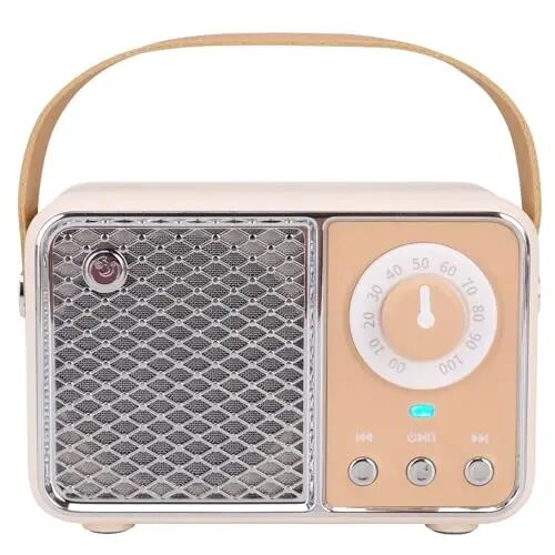 Dosmix Retro Bluetooth karnay, Vintage dekor, Simsiz Bluetooth karnaylar, Oshxona stol yotoq xonasi ofis partiyasi tashqi Kawaii aksessuarlari uchun yoqimli eski moda uslubi (Bej) - DOSMIX