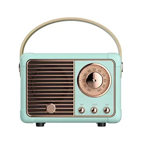 Dosmix Retro Bluetooth Karnay, Vintaj Dekor, Kichik Simsiz Bluetooth Karnay, Oshxona Stoli Yotoq Xonasi Ofis Partiyasi Tashqi Kawaii Android/iOS Qurilmalari Uchun Sevimli Eski Moda Uslubi (Ko'k) - DOSMIX