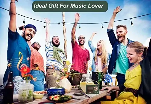 Dosmix Retro Bluetooth Speaker, Vintage Decor, Mini Wireless Bluetooth Speaker, Cute Old Fashion Style for Kitchen Desk Bedroom Office Party Outdoor Accessories for iPhone Android (Green) - 6