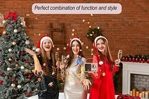 Dosmix Retro Bluetooth Speaker, Vintage Decor, Small Wireless Bluetooth Speaker, Cute Old Fashion Style for Kitchen Desk Bedroom Office Outdoor,Birthday Gifts Ideas for Women Teenage - 5