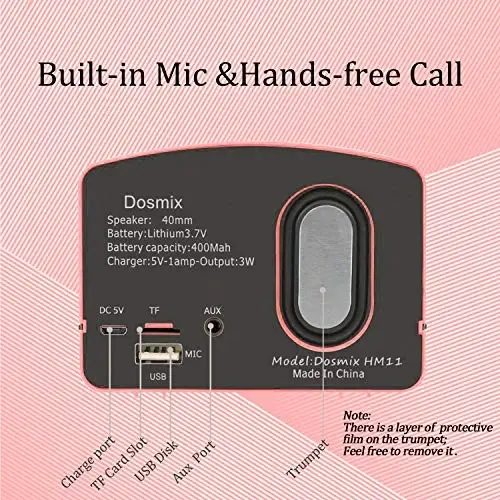 Dosmix Simsiz Stereo Retro Karnay, Kuchli Ovozli Ko'chma Bluetooth Vintaj Karnay, Qo'ng'iroqlarga Javob Berish, Alexa Qo'llab-quvvatlashi, TF Karta, Oshxona Yotoqxonasi Partiya Tashqi Android iOS Yog'och uchun AUX - 4