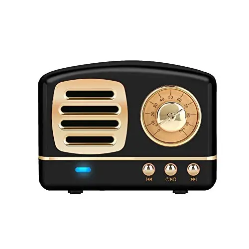 Dosmix Simsiz Stereo Retro Karnay, Kuchli Ovozli Portativ Bluetooth Vintaj Karnay, Qo'ng'iroqlarga Javob Berish, Alexa Qo'llab-quvvatlashi, TF Karta, Oshxona Partiyasi Tashqi Android iOS Qora uchun AUX - 4