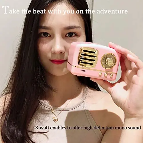Dosmix Simsiz Stereo Retro Karnay, Kuchli Ovozli Portativ Bluetooth Vintaj Karnay, Qo'ng'iroqlarga Javob Berish, Alexa Qo'llab-quvvatlashi, TF Karta, Oshxona Partiyasi Tashqi Android iOS Qora uchun AUX - 2