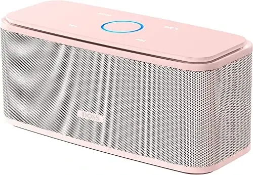 DOSS SoundBox Touch Wireless Bluetooth Speaker-12W HD Sound with Rich Bass, IPX5 Waterproof, 20H Playtime, Ideal Christmas & White Elephant Gift for Men, Women, Teens, Office, Home, Travel-Light Pink 