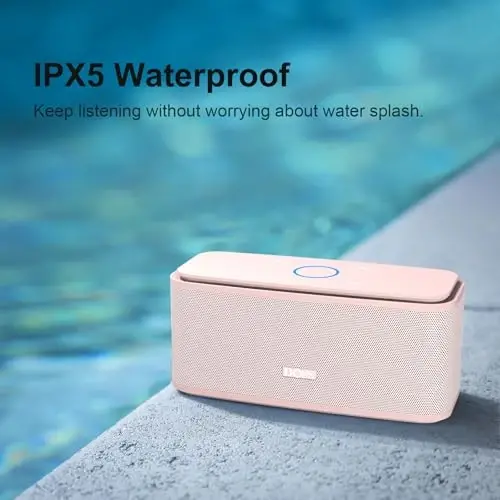 DOSS SoundBox Touch Simsiz Bluetooth Karnay - 12W HD Boy ovozi, boy bas, IPX5 suv o'tkazmaydigan, 20 soatlik o'yin vaqti, erkaklar, ayollar, o'smirlar, ofis, uy, sayohat uchun ideal Rojdestvo va Oq Fil sovg'asi - Açık Pembe - 4