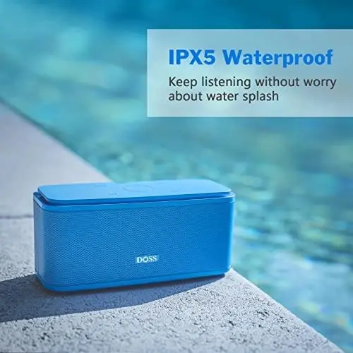 DOSS SoundBox Touch simsiz Bluetooth karnay - 12W HD ovoz boy bas bilan, IPX5 suv o'tkazmaydigan, 20 soatlik ijro etish vaqti, erkaklar, ayollar, o'smirlar, ofis, uy, sayohat uchun ideal Rojdestvo va Oq Fil sovg'asi-Pushti - 3