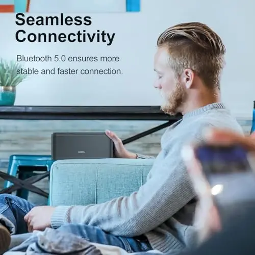 DOSS SoundBox Touch simsiz Bluetooth karnay - 12W HD ovozi boy bas bilan, IPX5 suv o'tkazmaydigan, 20 soatlik musiqa, erkaklar, ayollar, o'smirlar, ofis, uy, sayohat uchun Rojdestvo va Oq Fil uchun ideal sovg'a-kulrang - 5