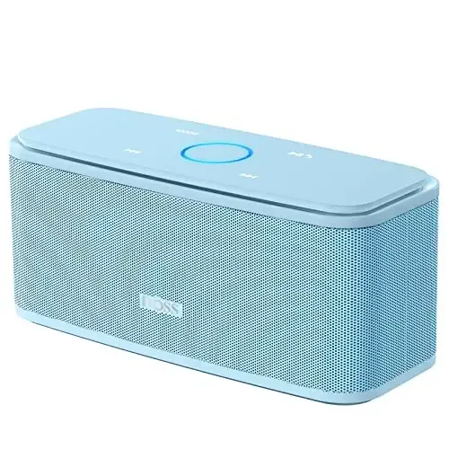 DOSS SoundBox Touch simsiz Bluetooth karnayi-12W HD boy ovoz, boy bas, IPX5 suv o'tkazmaydigan, 20 soat tinglash vaqti, erkaklar, ayollar, o'smirlar, ofis, uy uchun ideal Rojdestvo va Oq fil sovg'asi, och qizil - DOSS