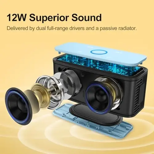 DOSS SoundBox Touch simsiz Bluetooth karnayi-12W HD boy ovoz, boy bas, IPX5 suv o'tkazmaydigan, 20 soat tinglash vaqti, erkaklar, ayollar, o'smirlar, ofis, uy uchun ideal Rojdestvo va Oq fil sovg'asi, och qizil - DOSS (1)