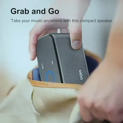 DOSS SoundBox Touch Wireless Bluetooth Speaker-12W HD Sound with Rich Bass, IPX5 Waterproof, 20H Playtime, Ideal Christmas & White Elephant Gift for Men, Women, Teens, Office, Home, Travel-Grey - 6