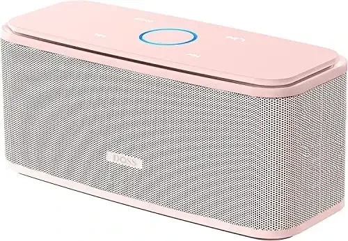 DOSS SoundBox Touch Wireless Bluetooth Speaker-12W HD Sound with Rich Bass, IPX5 Waterproof, 20H Playtime, Ideal Christmas & White Elephant Gift for Men, Women, Teens, Office, Home, Travel-Light Pink - 1