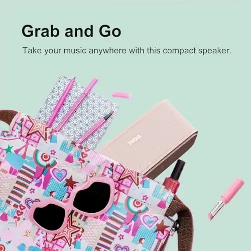 DOSS SoundBox Touch Wireless Bluetooth Speaker-12W HD Sound with Rich Bass, IPX5 Waterproof, 20H Playtime, Ideal Christmas & White Elephant Gift for Men, Women, Teens, Office, Home, Travel-Light Pink - 1