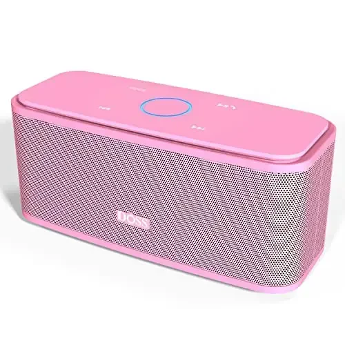DOSS SoundBox Touch Wireless Bluetooth Speaker-12W HD Sound with Rich Bass, IPX5 Waterproof, 20H Playtime, Ideal Christmas & White Elephant Gift for Men, Women, Teens, Office, Home, Travel-Pink - 1